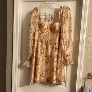 NWOT SHEIN Floral Peach Dress size L